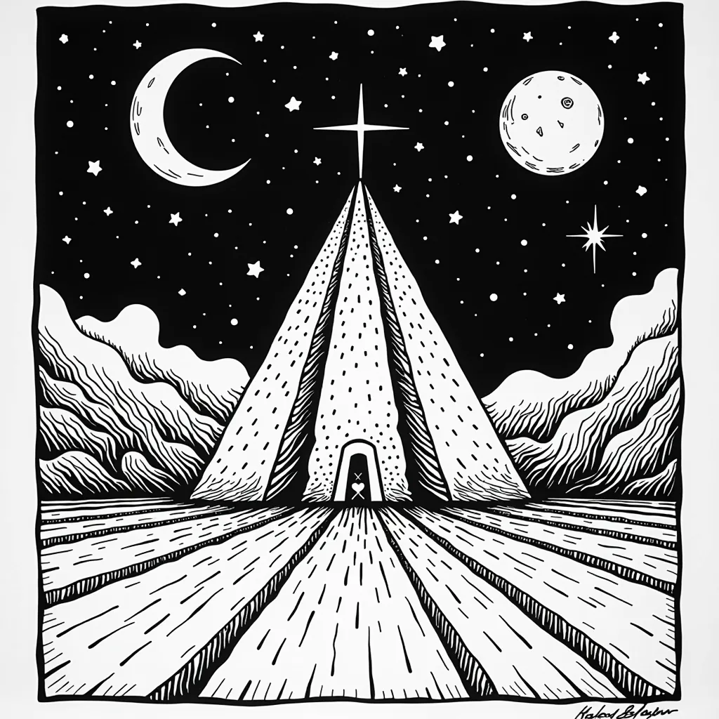 ملصق سيكاديلك ضوء أسود من السبعينيات مع فن البوب لـ Joy Division Unknown Pleasures، رائد فضاء وأهرامات