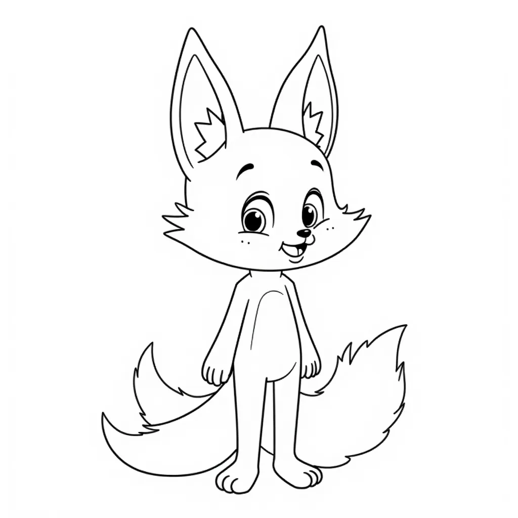 A foxeared boy with three tails صفحات التلوين