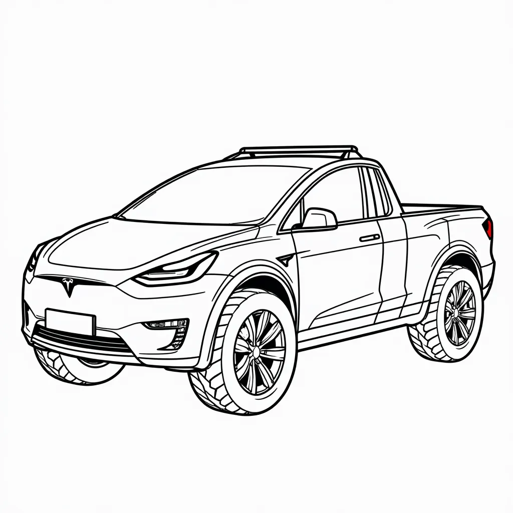 tesla truck coloring pages