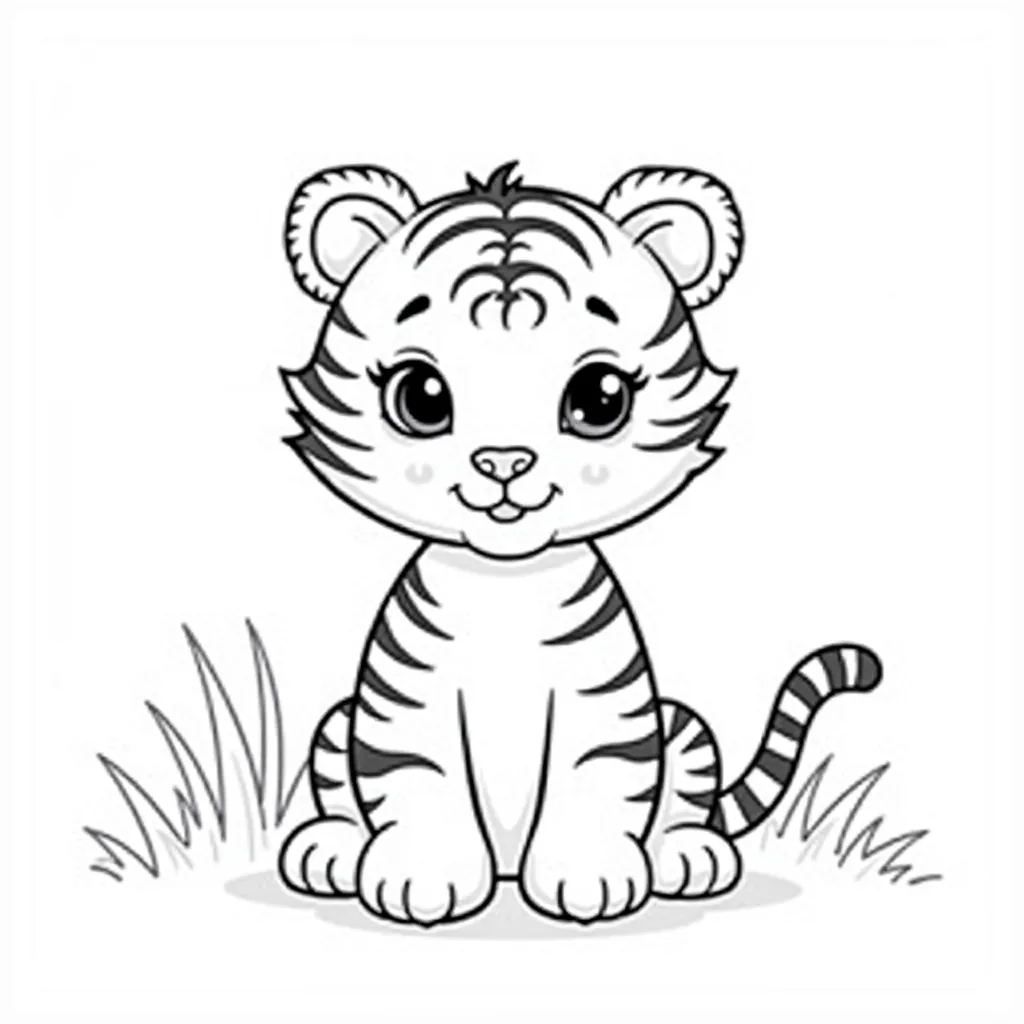 a cute tiger coloring pages