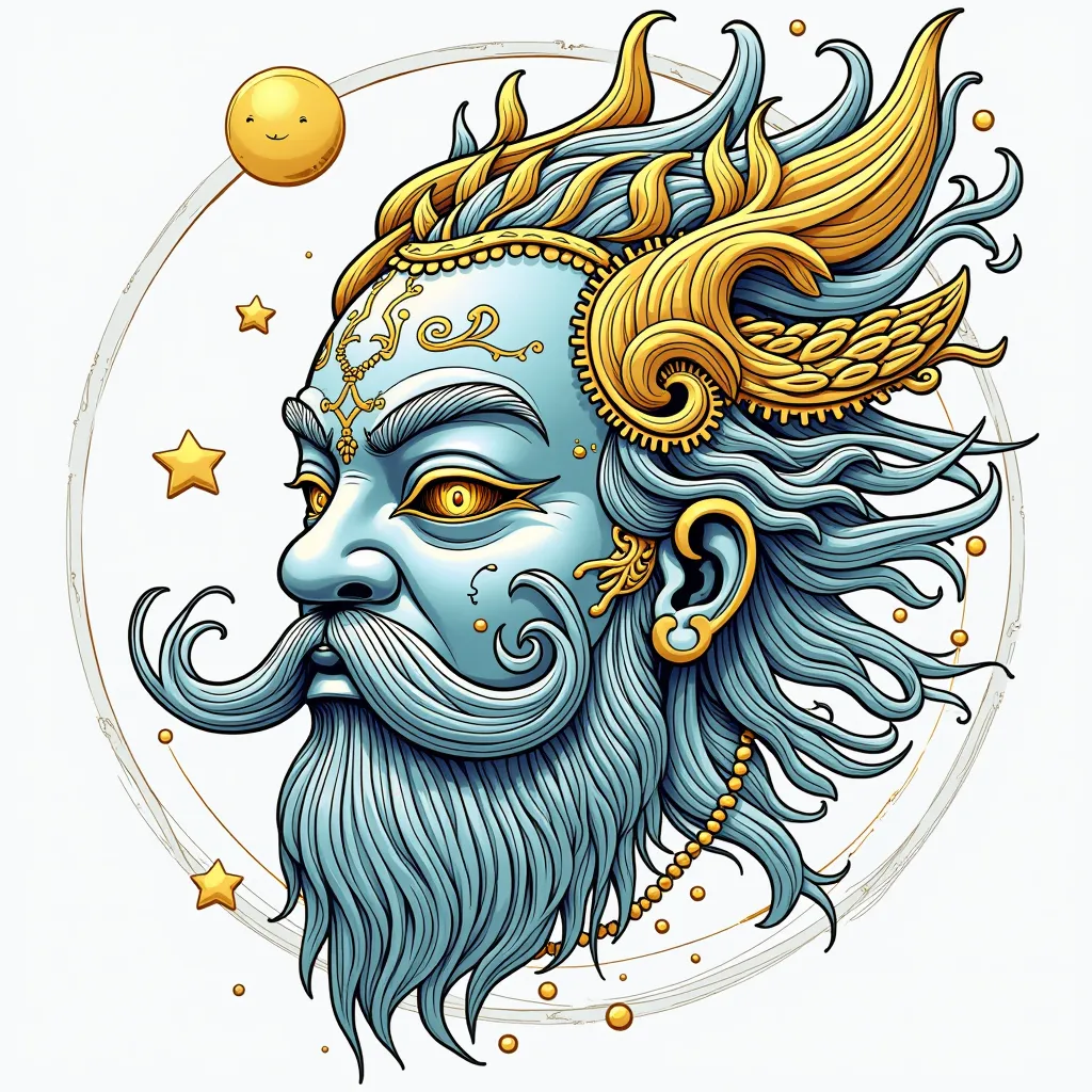 Surreal fusion of Sanxingdui bronze masks with bicycle gearsfloating golden artifacts neonazure  صفحات التلوين