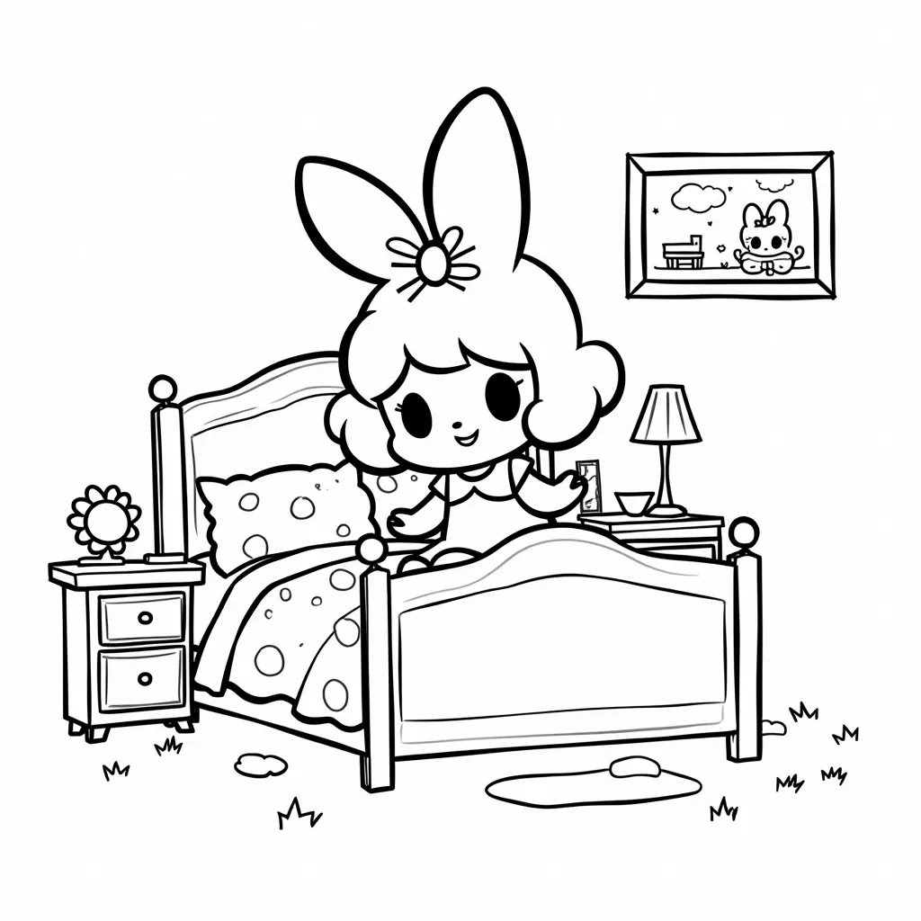 my melody bedroom صفحات التلوين