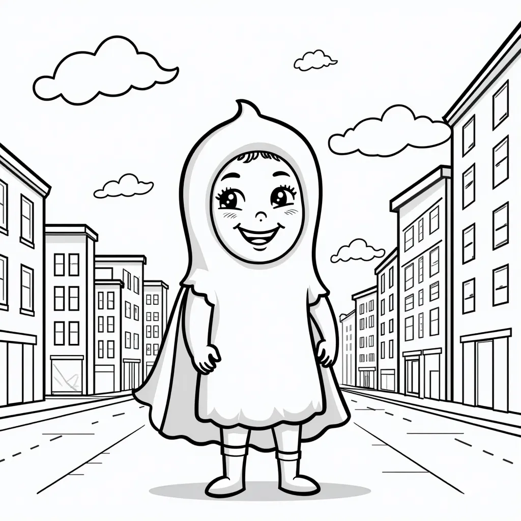 Little condom is a city hero coloring pages