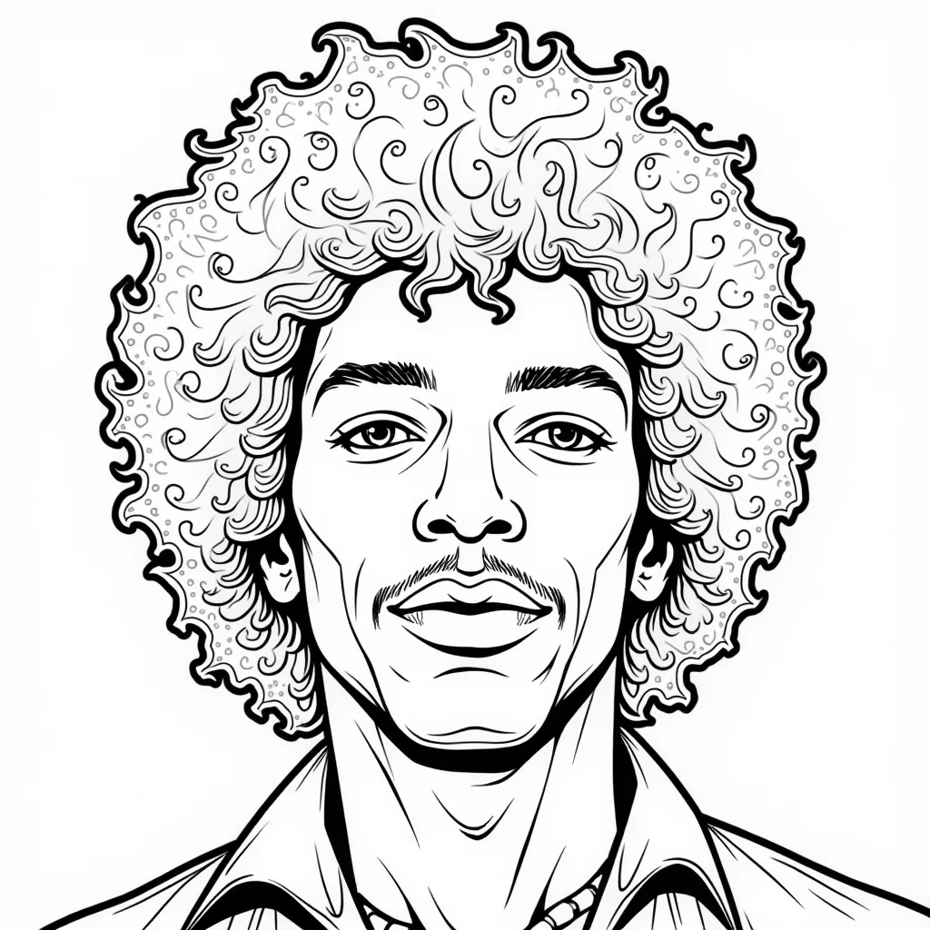 Jimi Hendrix face صفحات التلوين