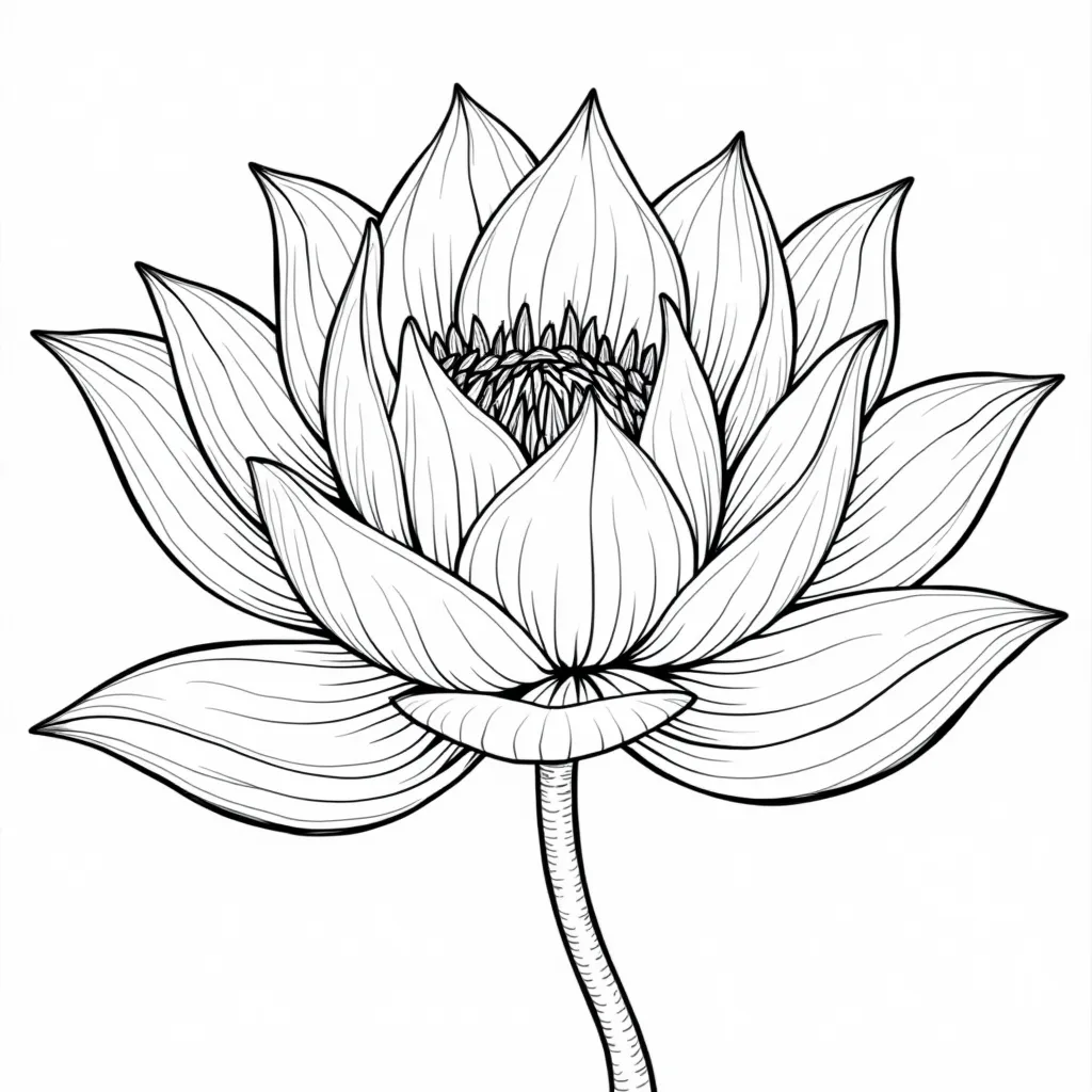 荷花 Coloring Pages