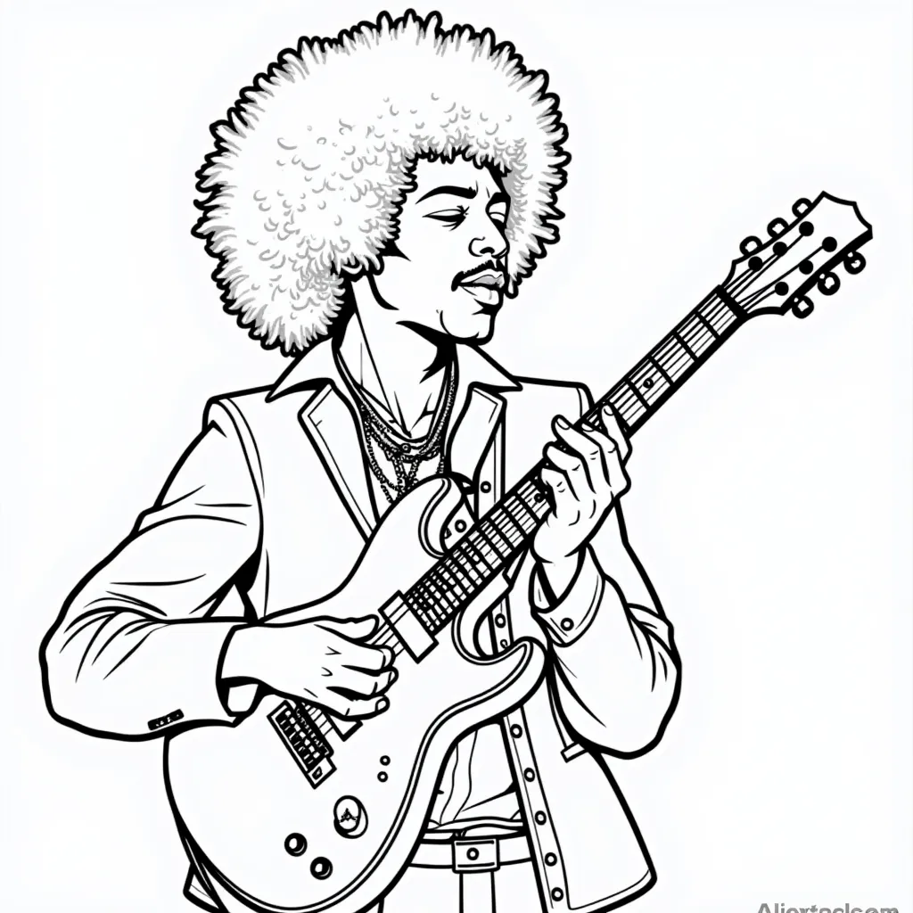 Jimi Hendrix صفحات التلوين