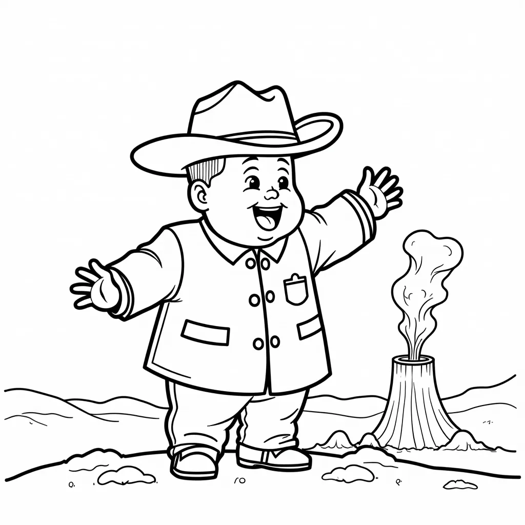kim jung un waving a cowboy hat while riding an icbm out of an exploding volcano صفحات التلوين
