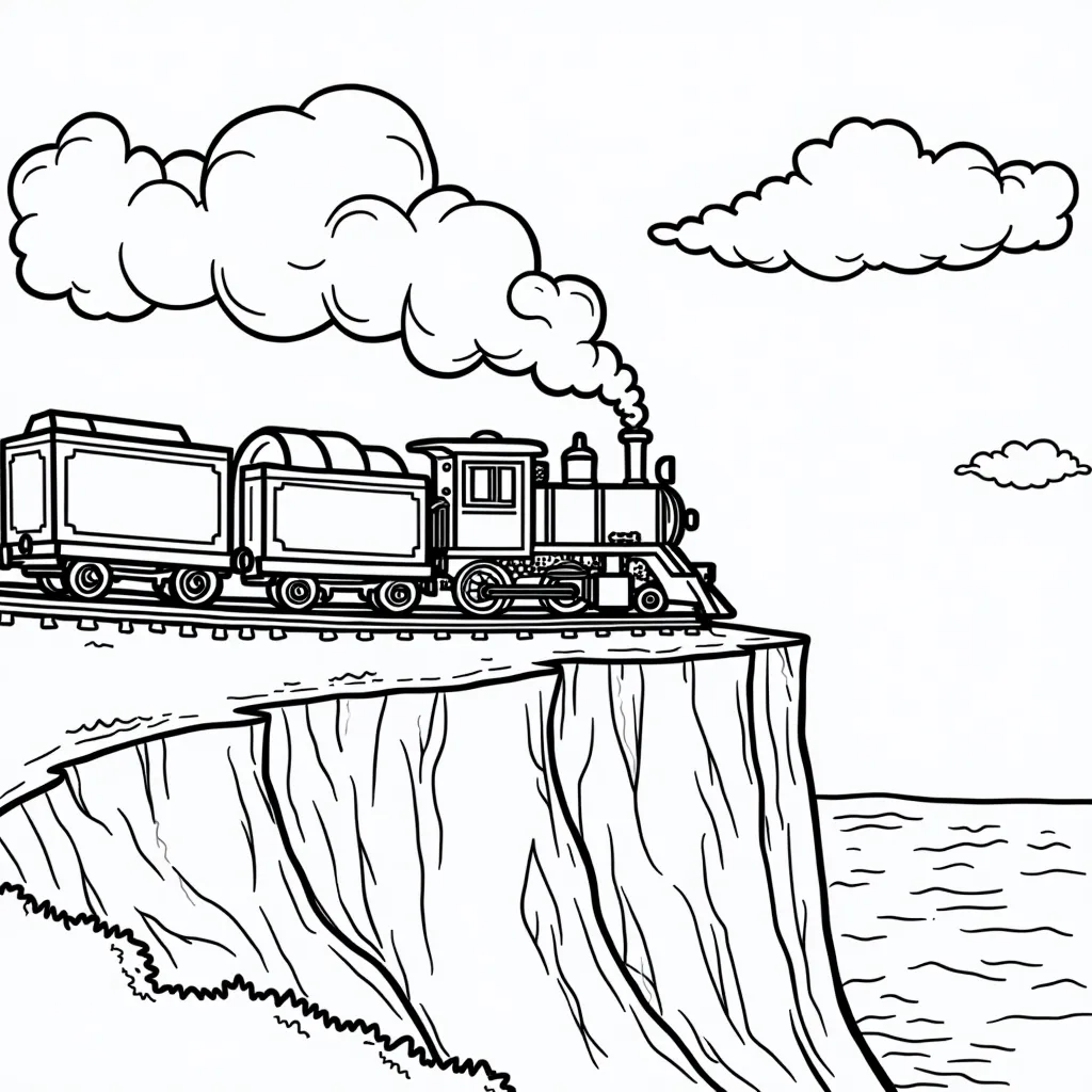 norfolk southern train on fire driving over of a cliff صفحات التلوين