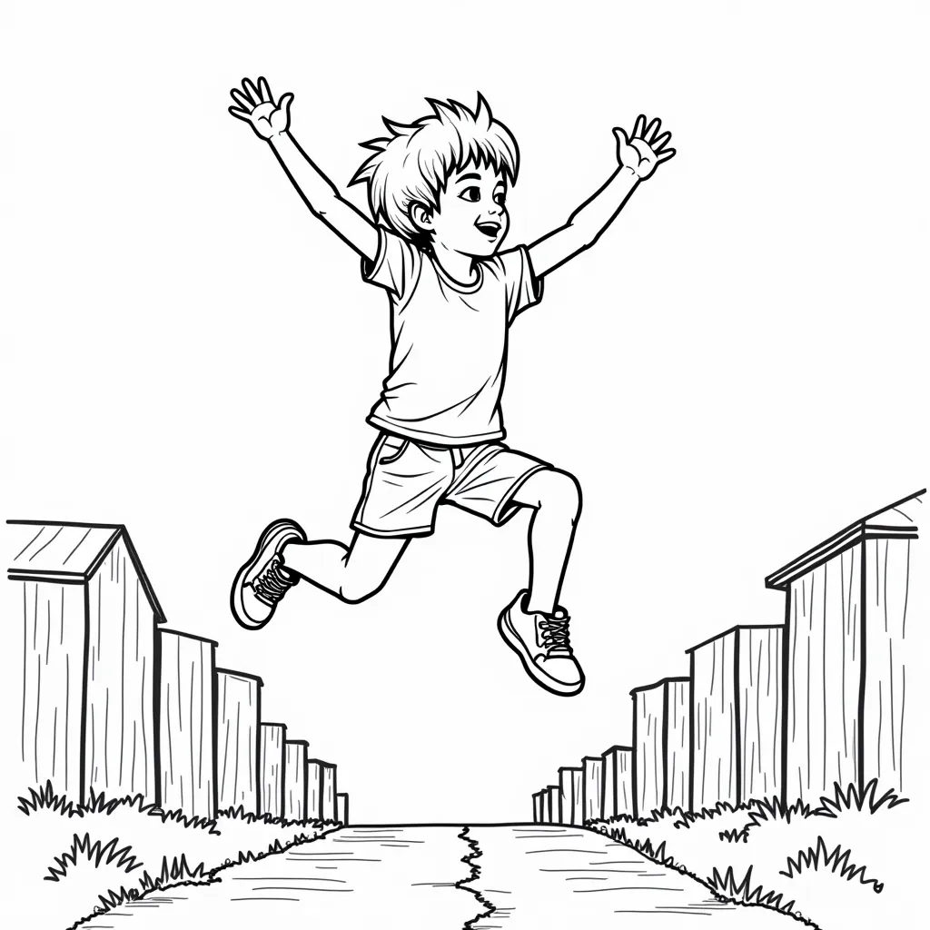person jumping over tall building صفحات التلوين