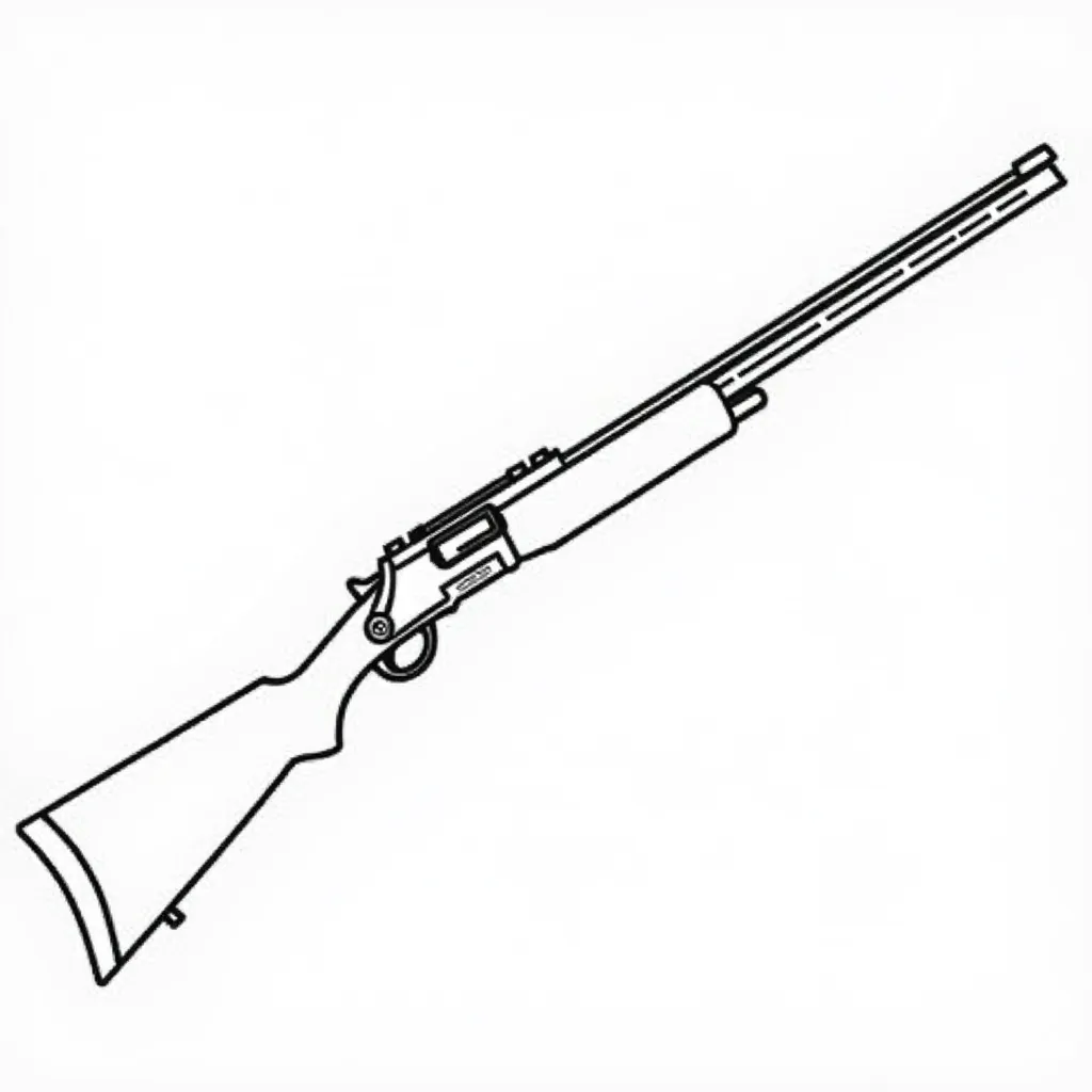 Shotgun with 6 barrels coloring pages