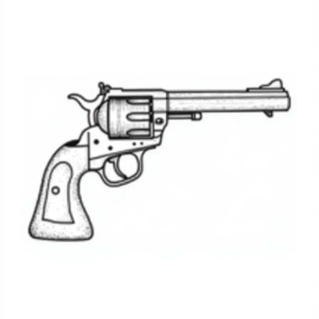 Long barrel revolver coloring pages