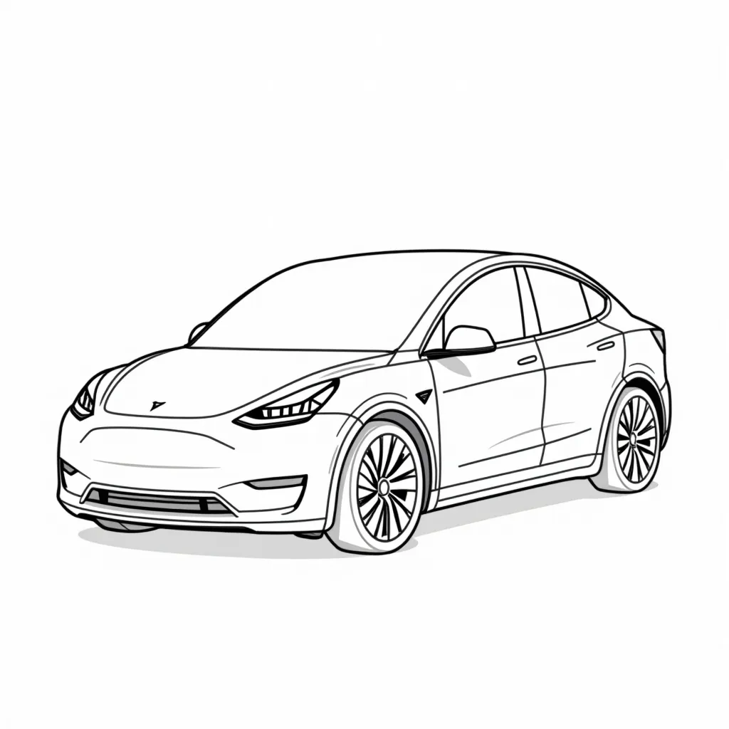 tesla model y صفحات التلوين