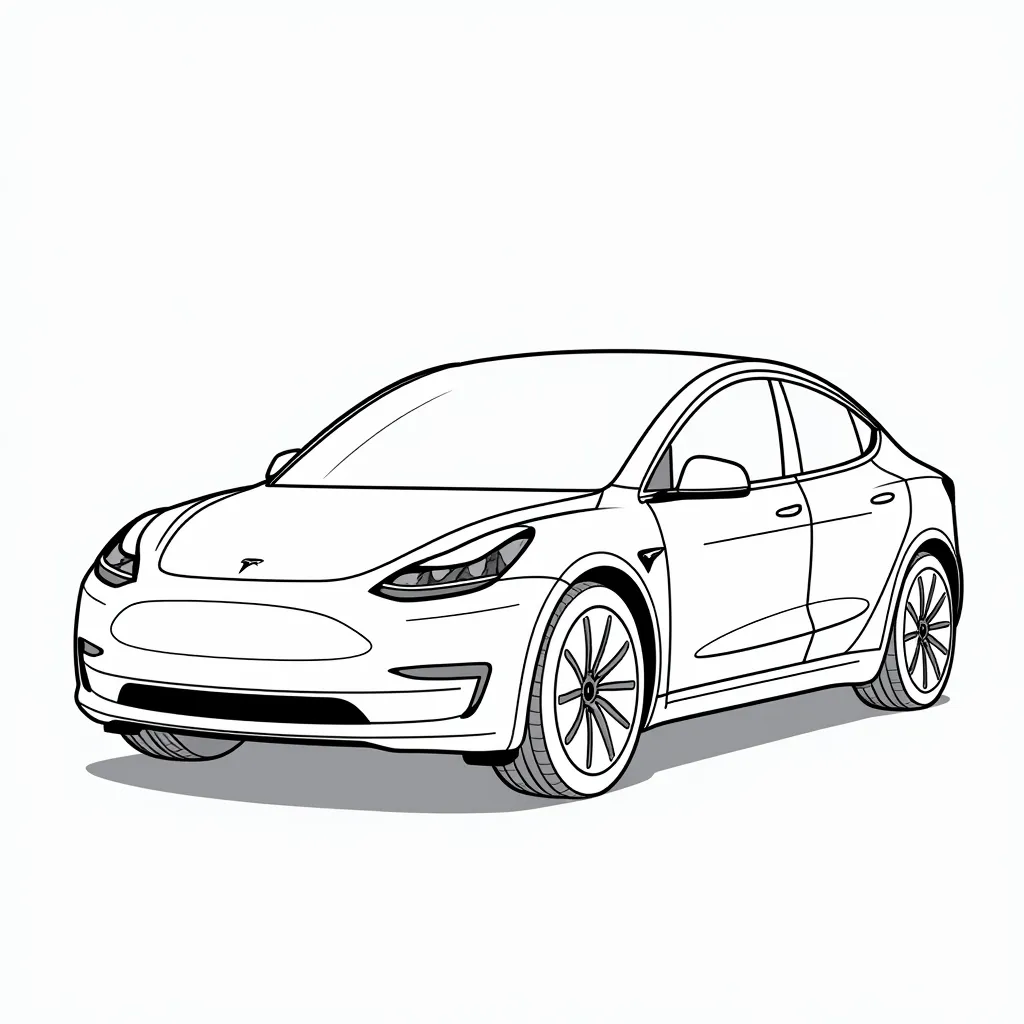 tesla model y q版 صفحات التلوين