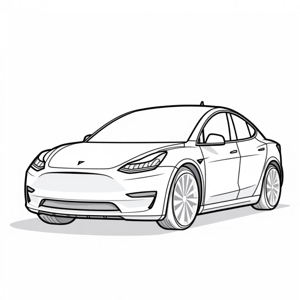 tesla model y q版 红色 صفحات التلوين