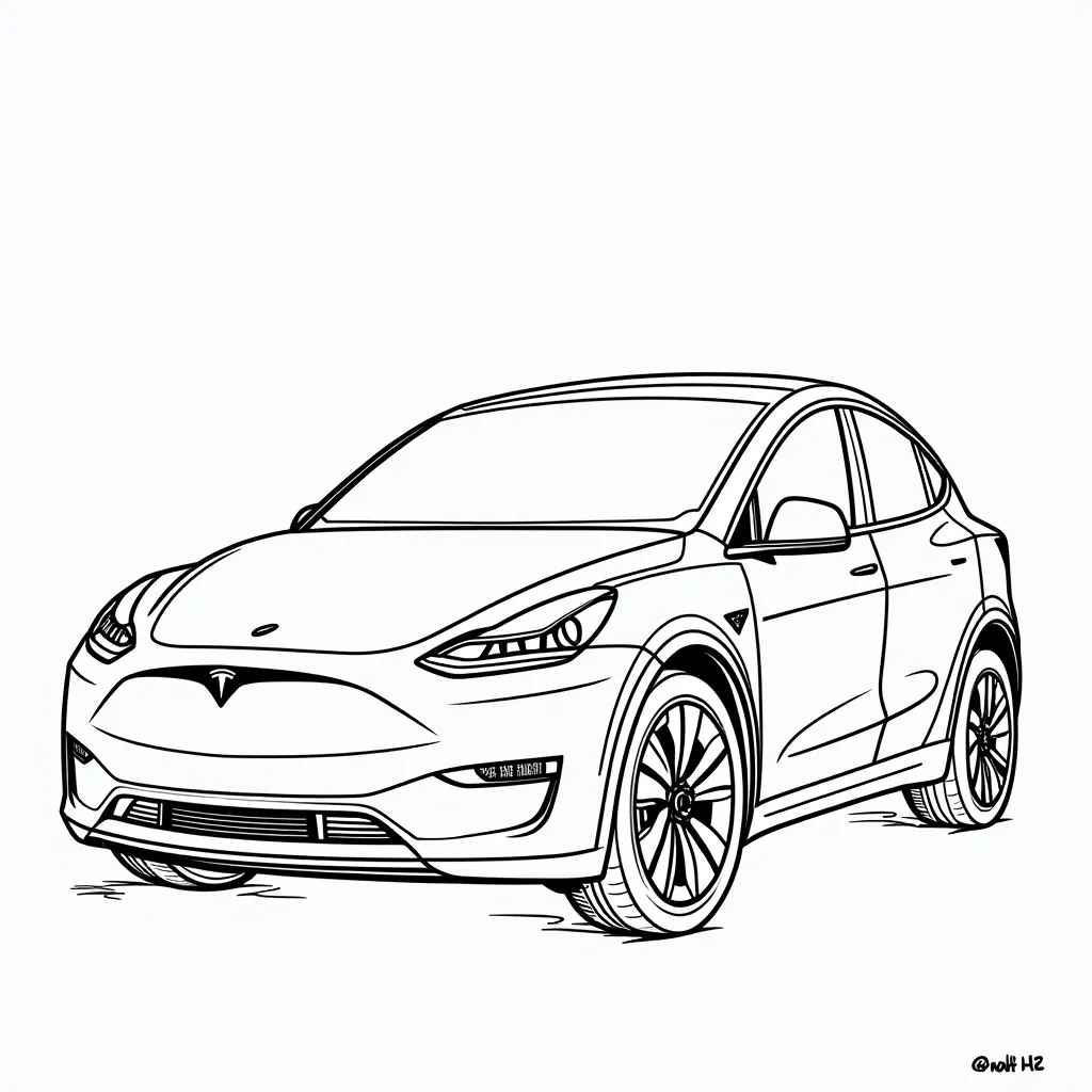 tesla model y q版 正面 صفحات التلوين