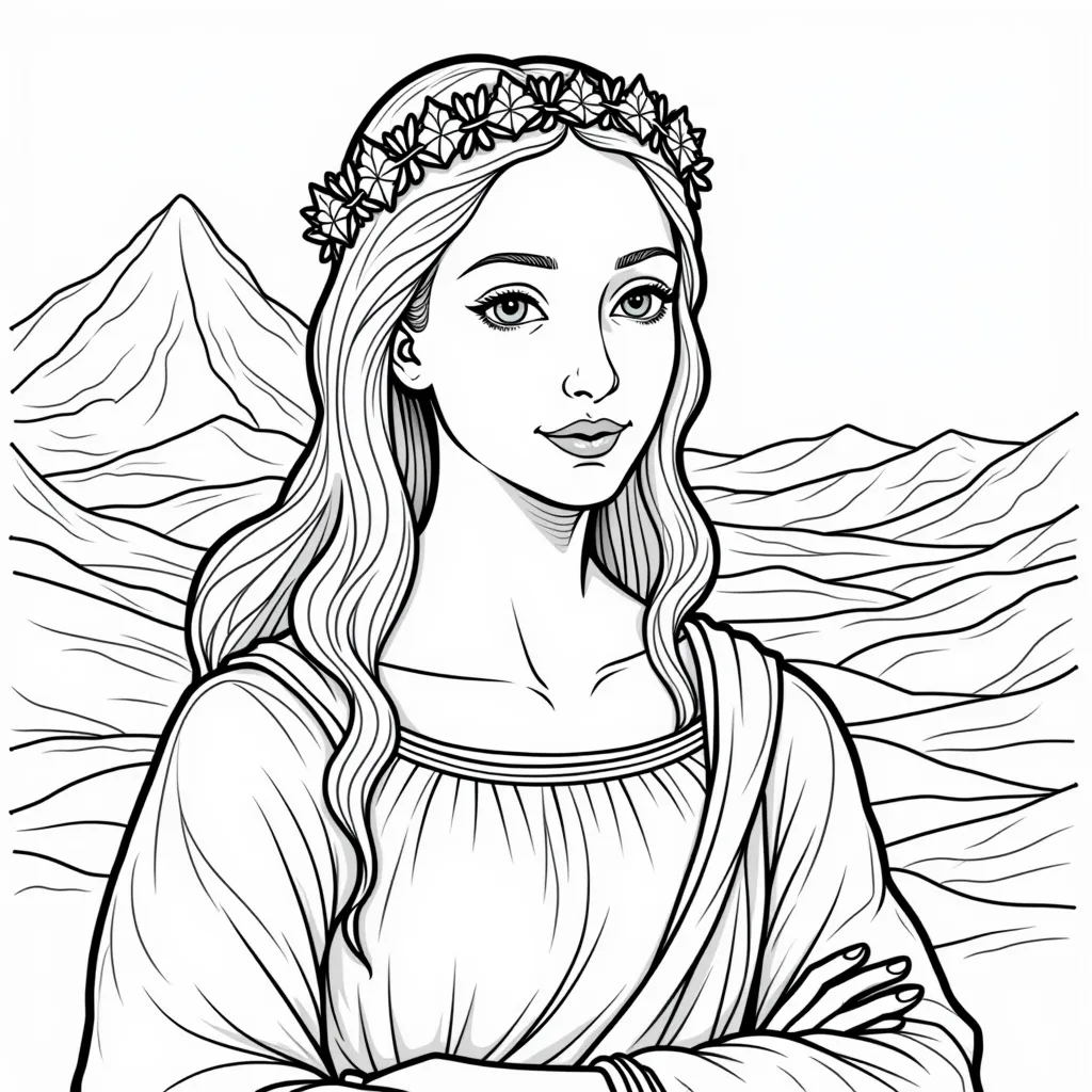 Renaissance with modern art paint the image coloring pages