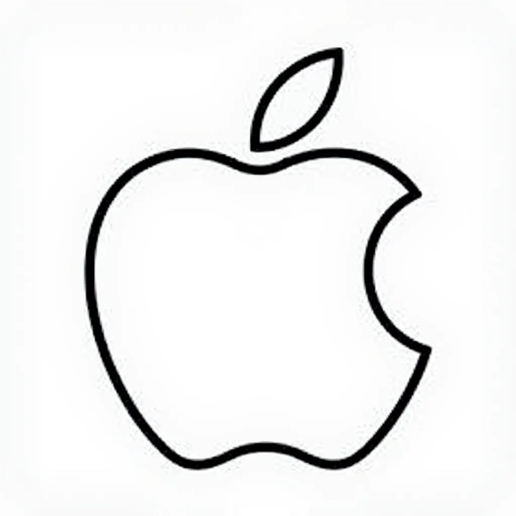 Apple logo high res coloring pages