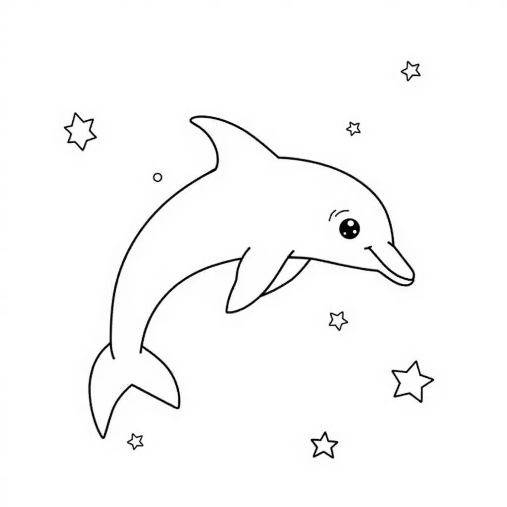 Dolphin in a space ship in outer space صفحات التلوين