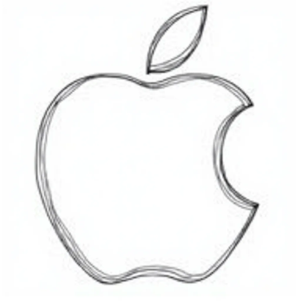 Apple logo high resolution coloring pages