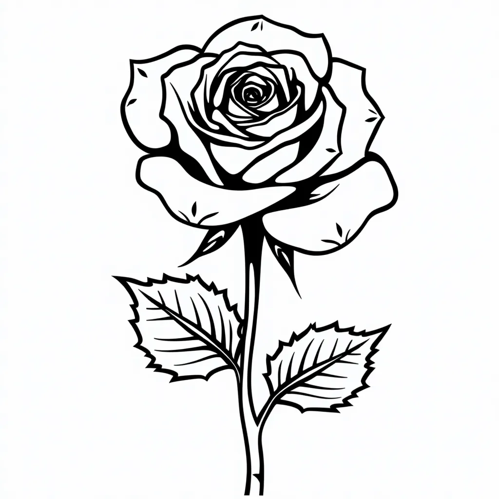 Rose flower stencils and botanical silhouette patterns with clear lines صفحات التلوين