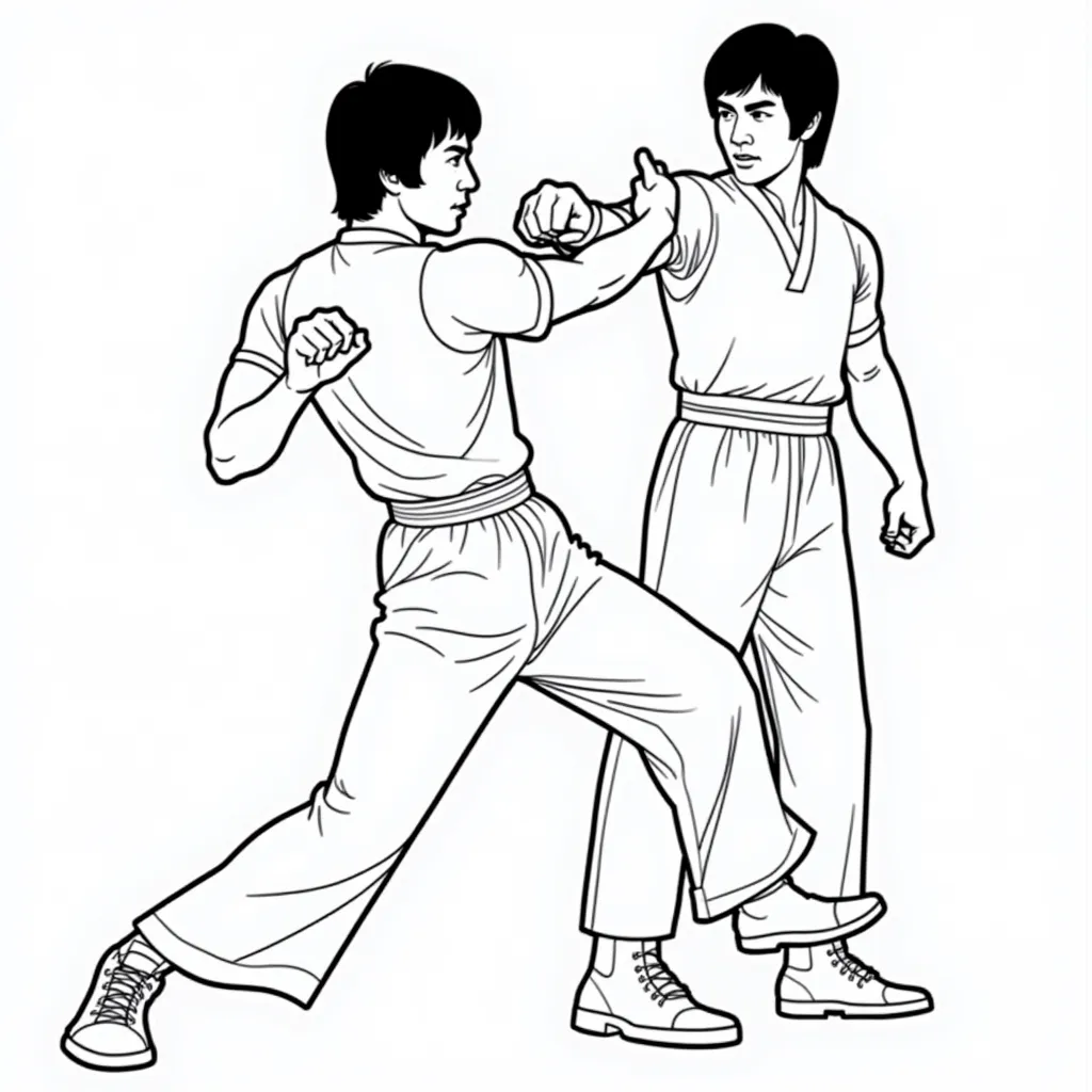 Jackie chan vs Bruce Lee صفحات التلوين