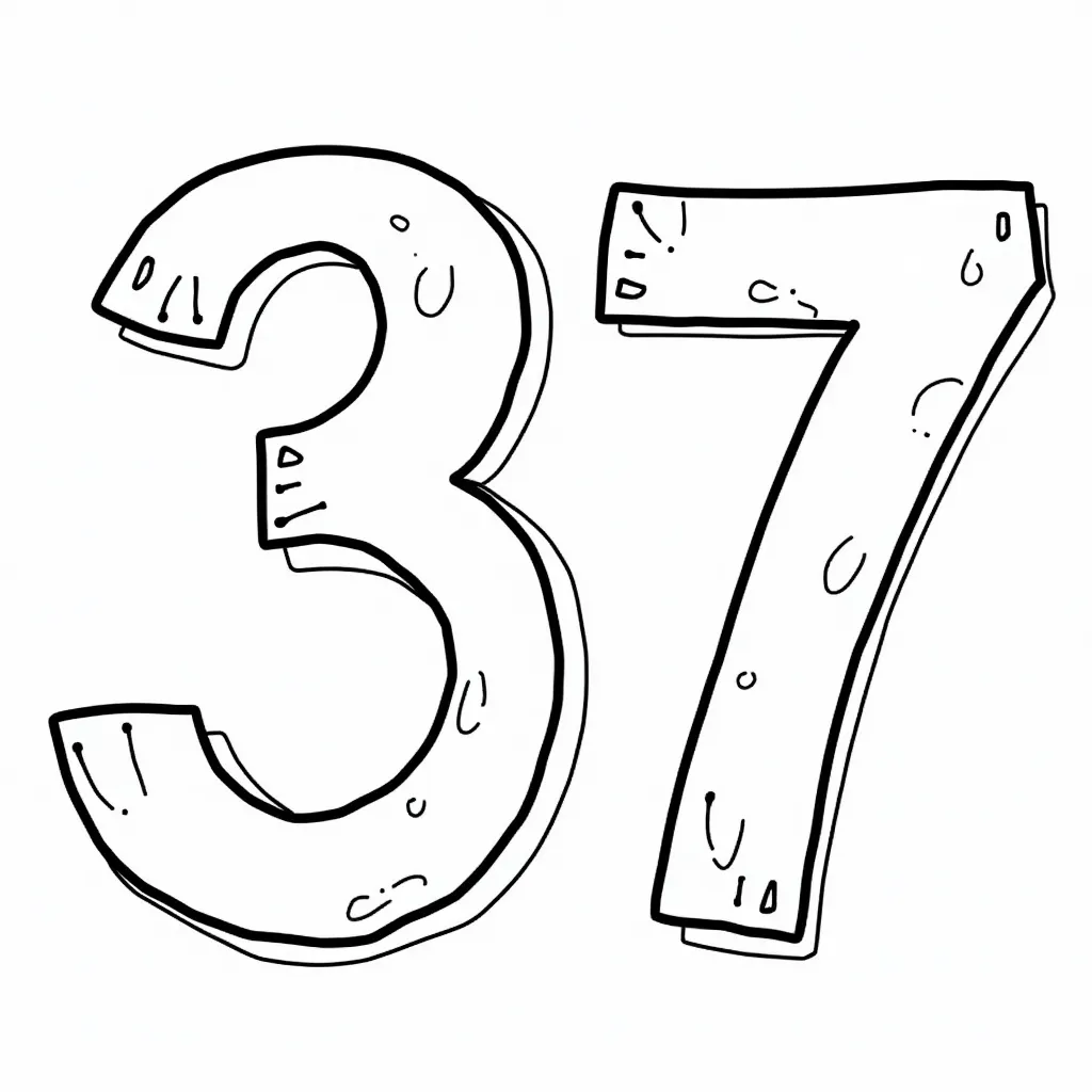 a number 37 which I can fill the color in صفحات التلوين