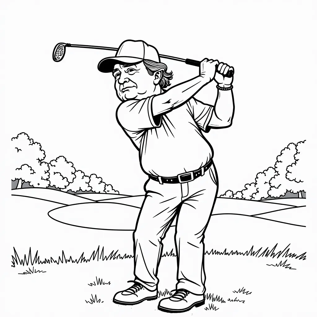 donald trump golfing صفحات التلوين