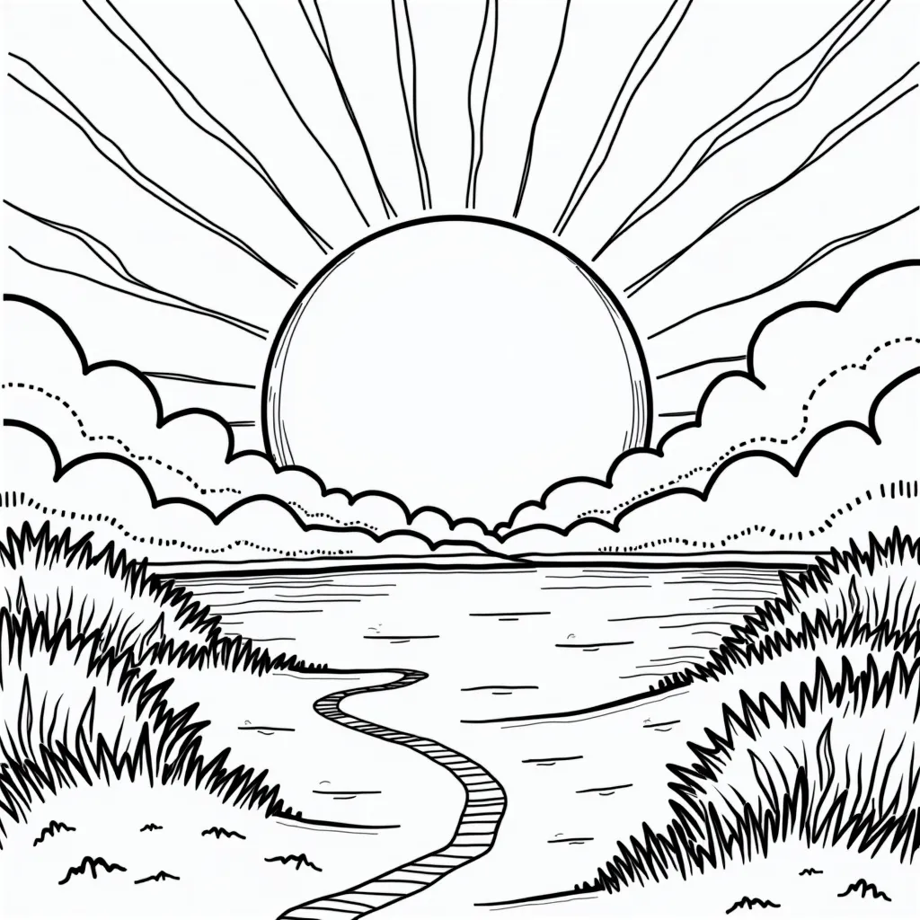 sunset coloring pages