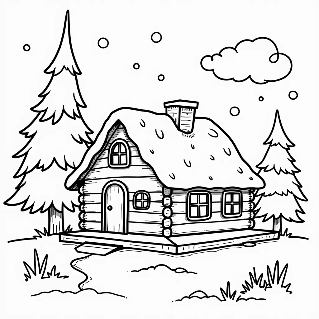雪精灵小屋 صفحات التلوين