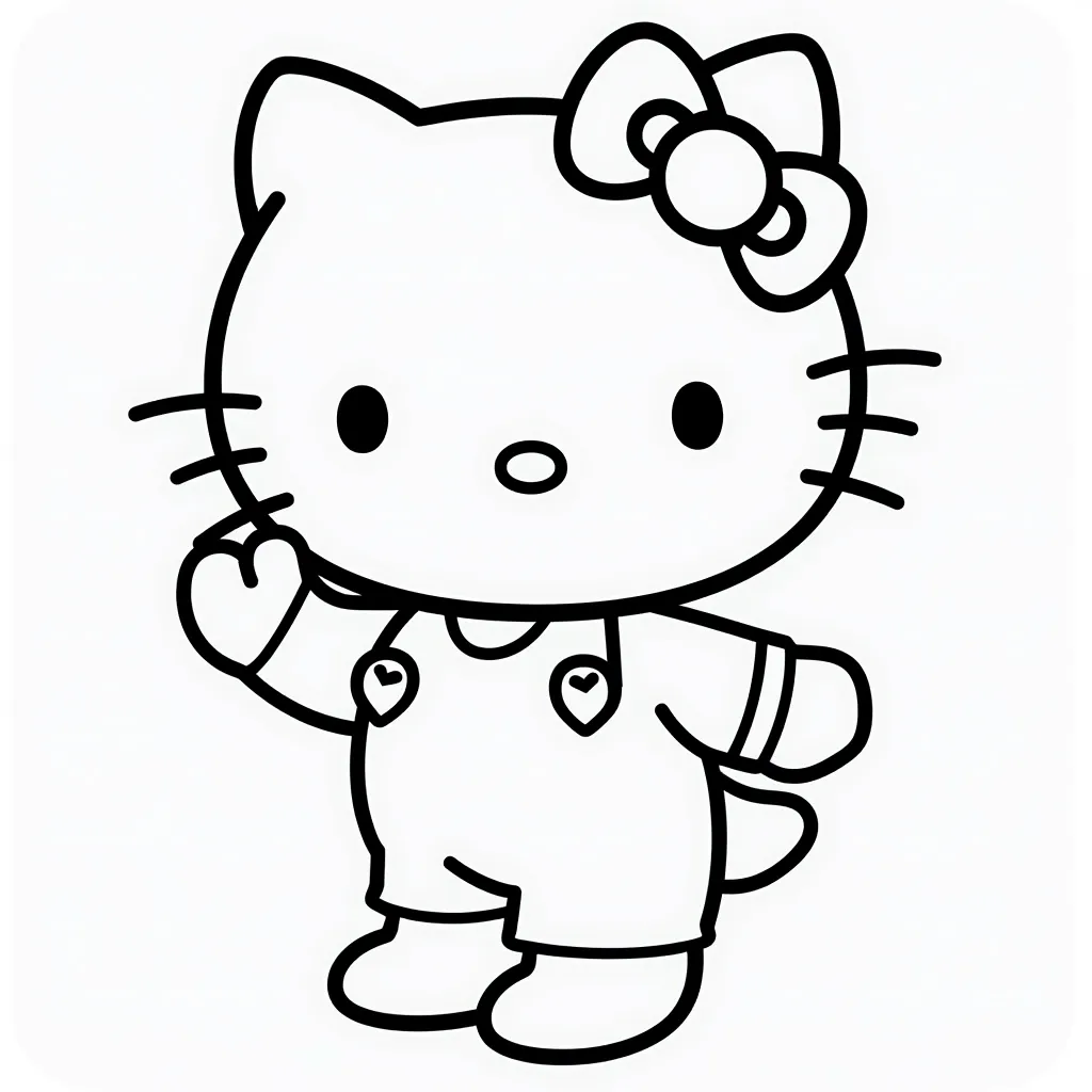 pink hello kitty dancing coloring pages