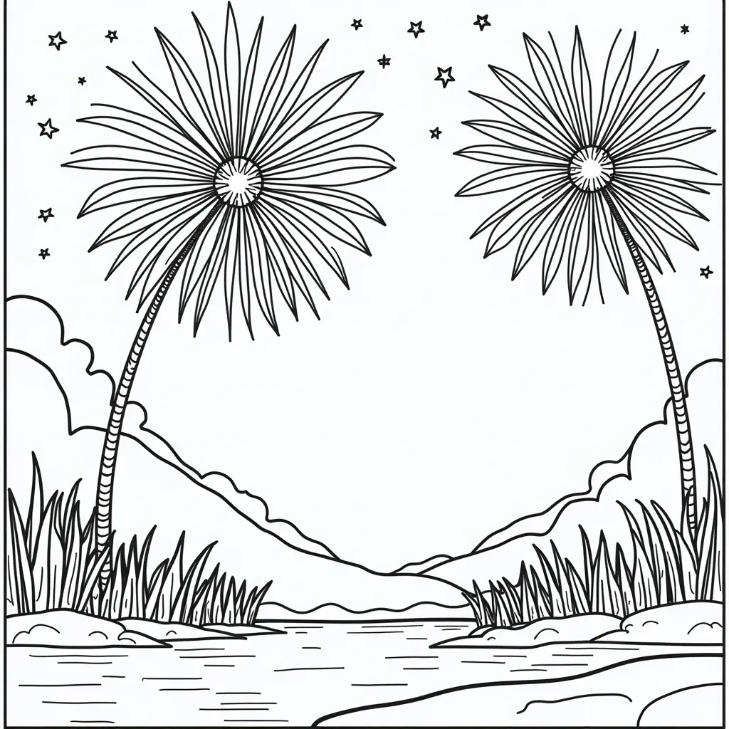 2025 spring festival with fireworks coloring pages