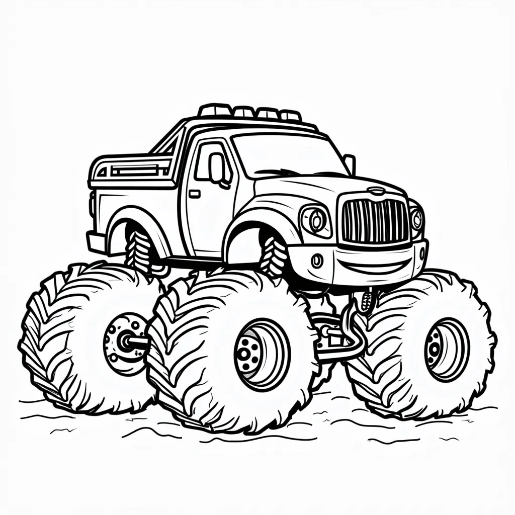 monster firetruck coloring pages