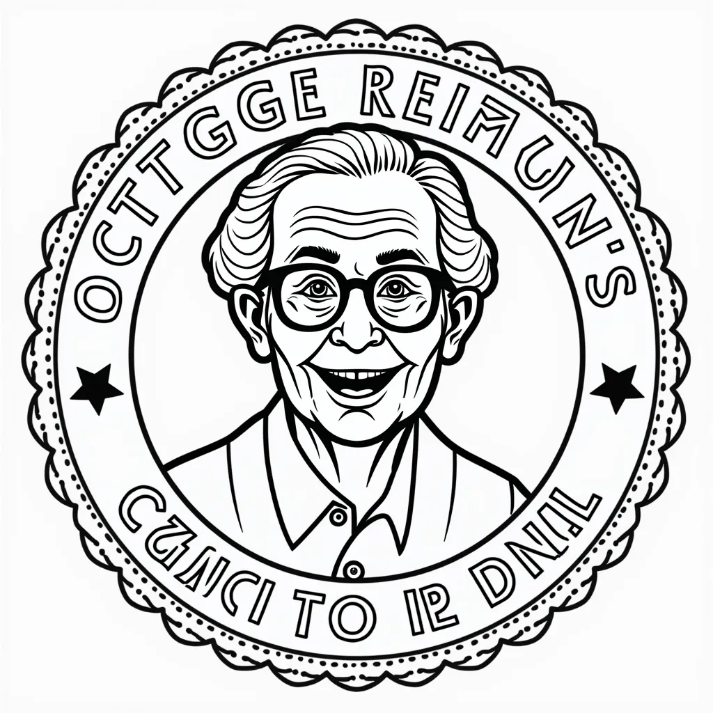 Octogenarian's badge coloring pages