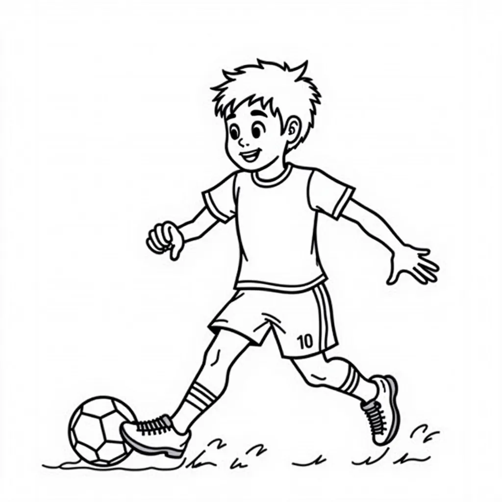 a person playing the football coloring pages