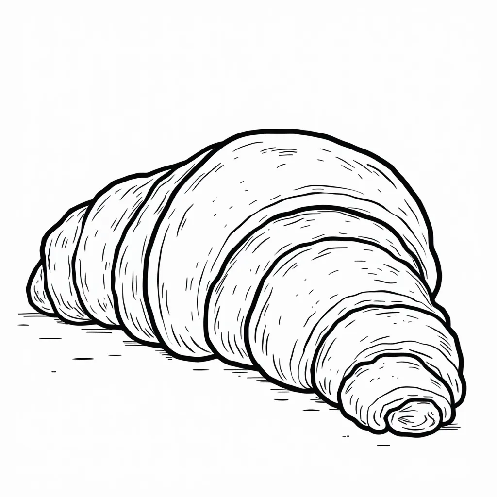 croissant eating croissant coloring pages