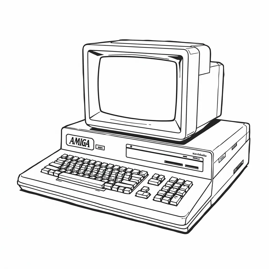 an amiga 1200 with nas attached coloring pages