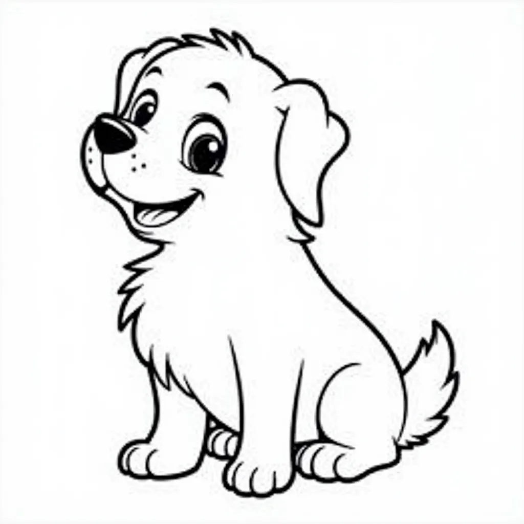 black and white dog coloring pages