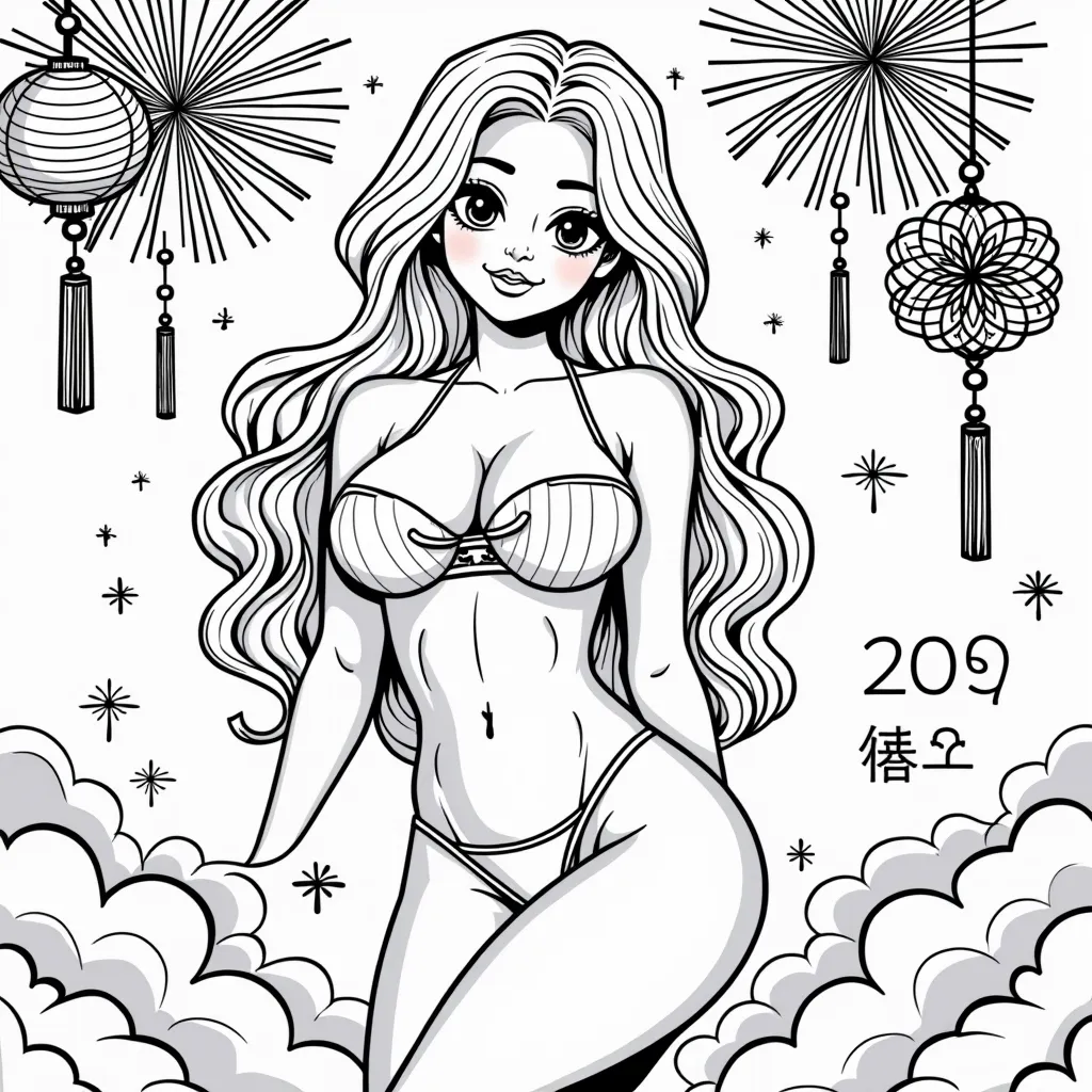 A sexy woman coloring pages