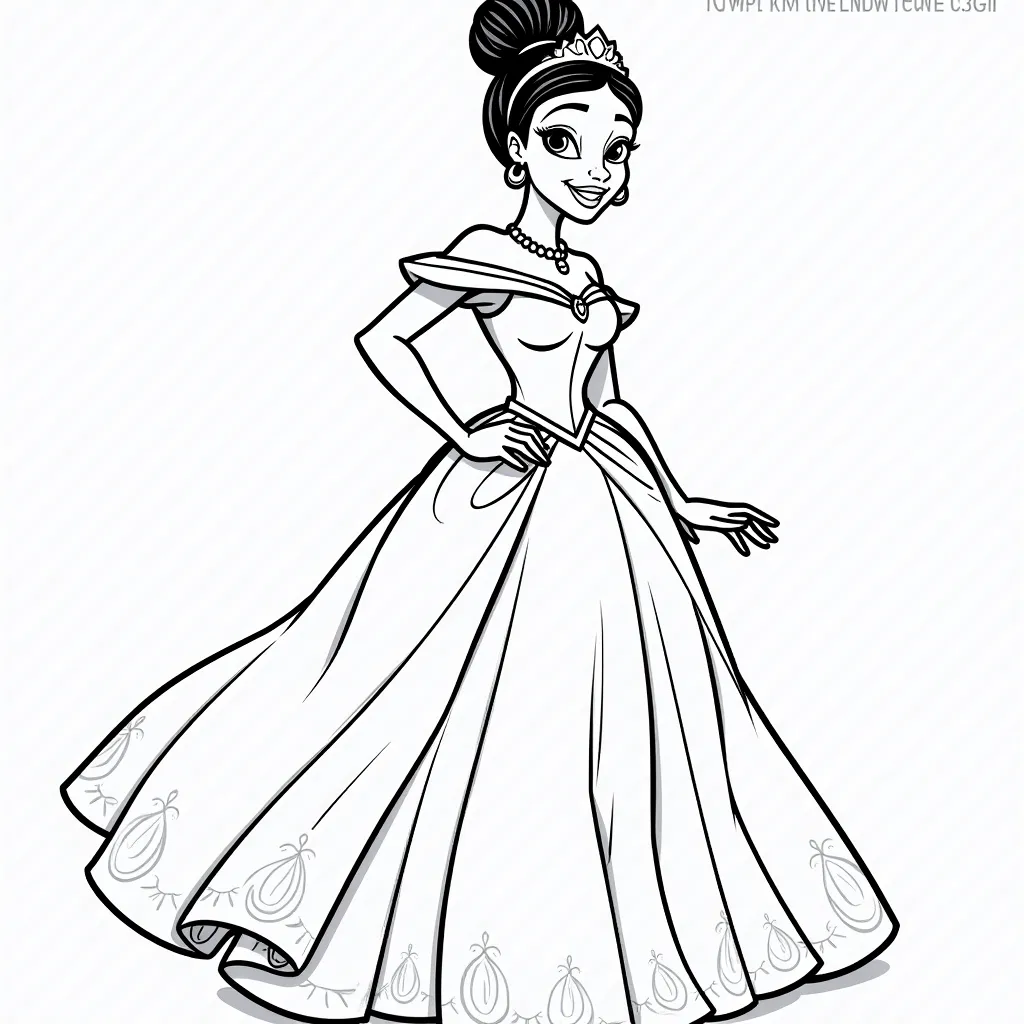 Disney Princess Tiana coloring pages