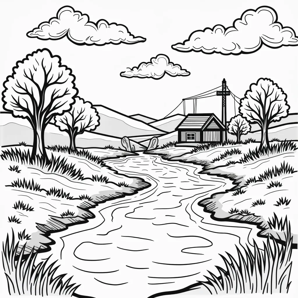 Environmental pollution coloring pages