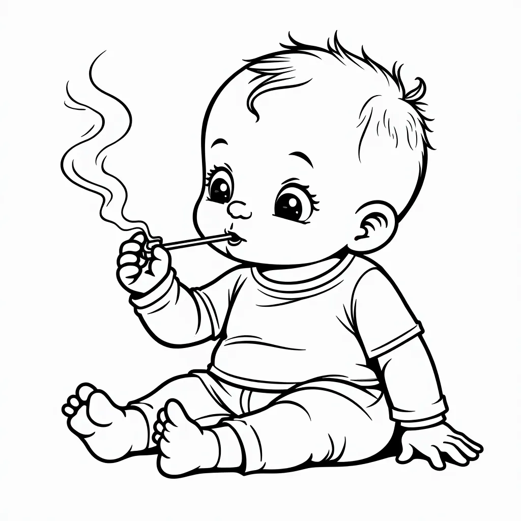 baby smoking weed coloring pages