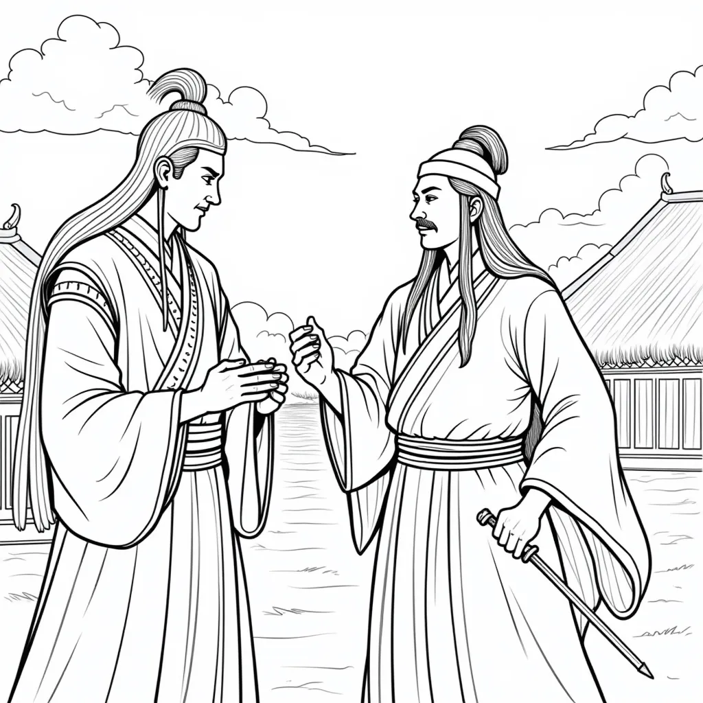 草庐三顾 صفحات التلوين