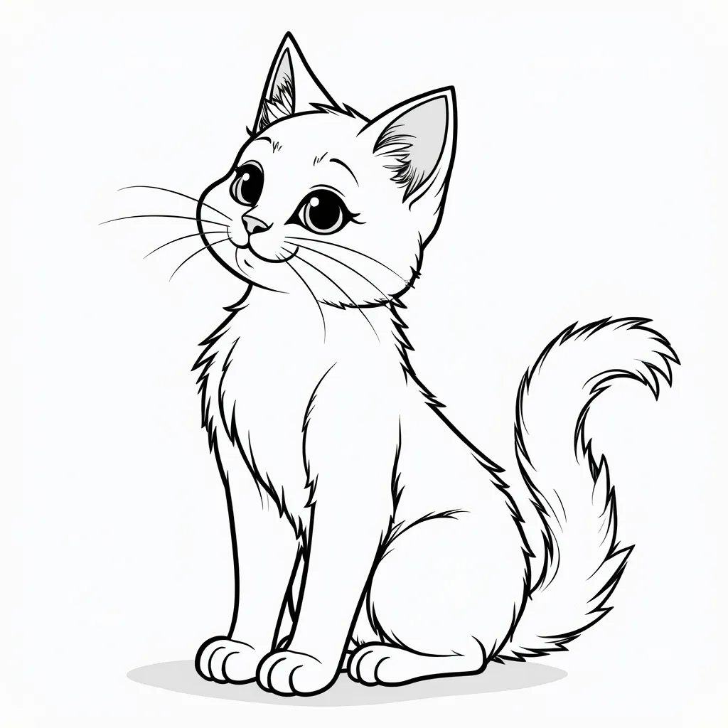 a cat but realistic style not cartoonish coloring pages