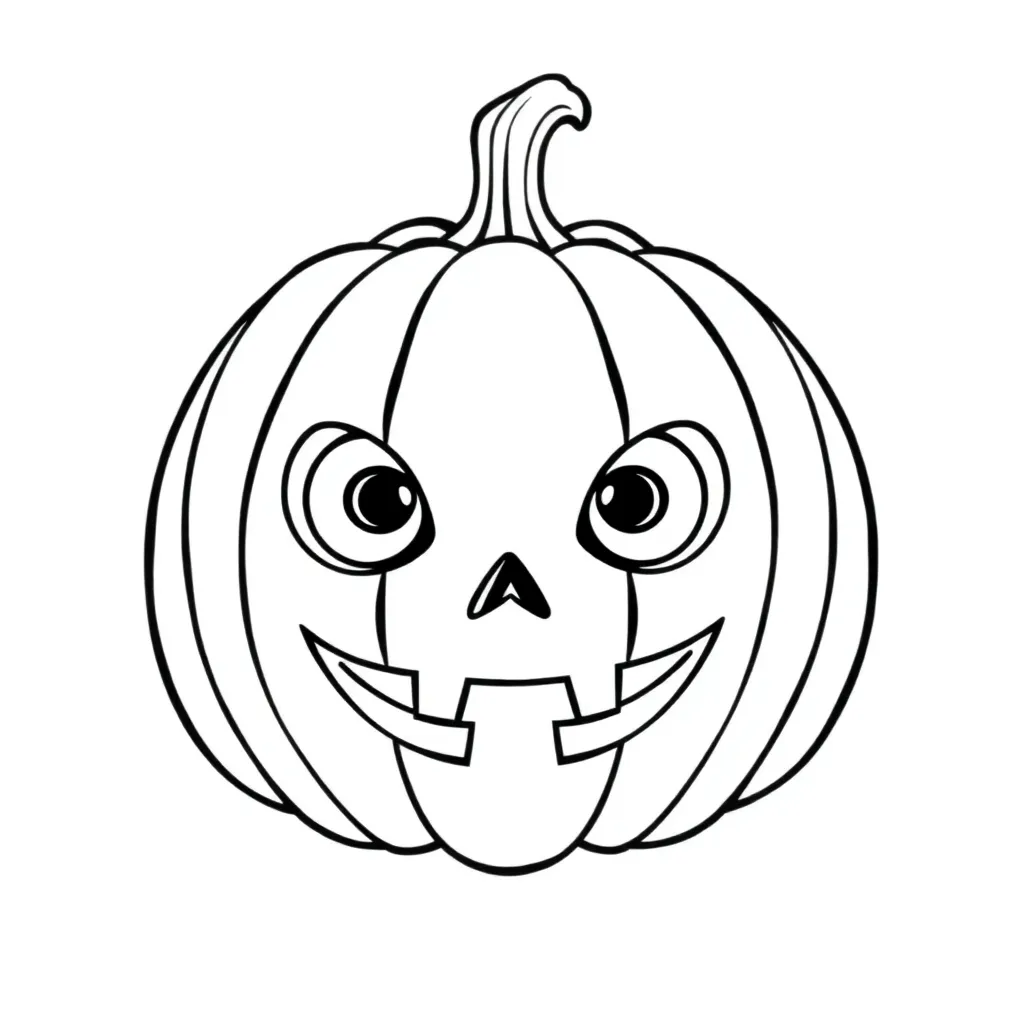 Halloween pumpkin expression big eyes sickle mouth