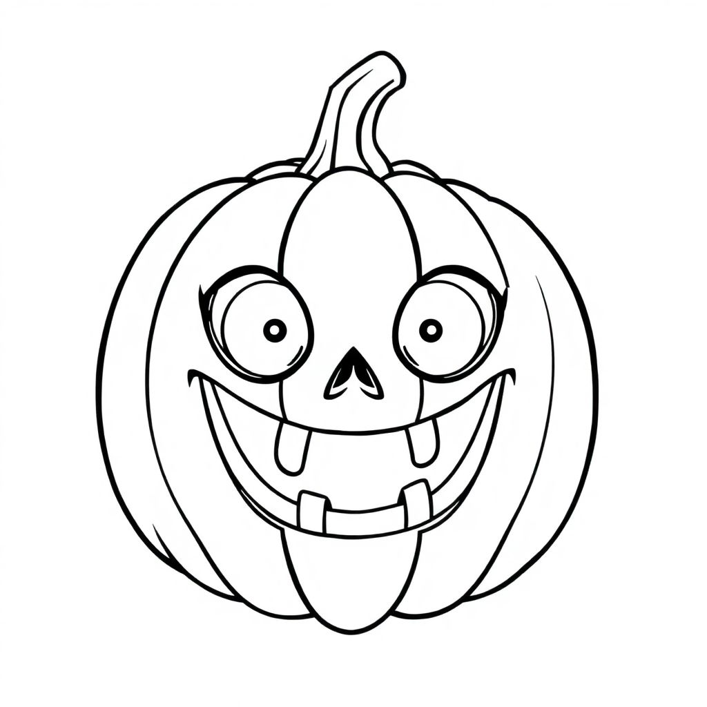Halloween pumpkin expression big eyes sickle mouth