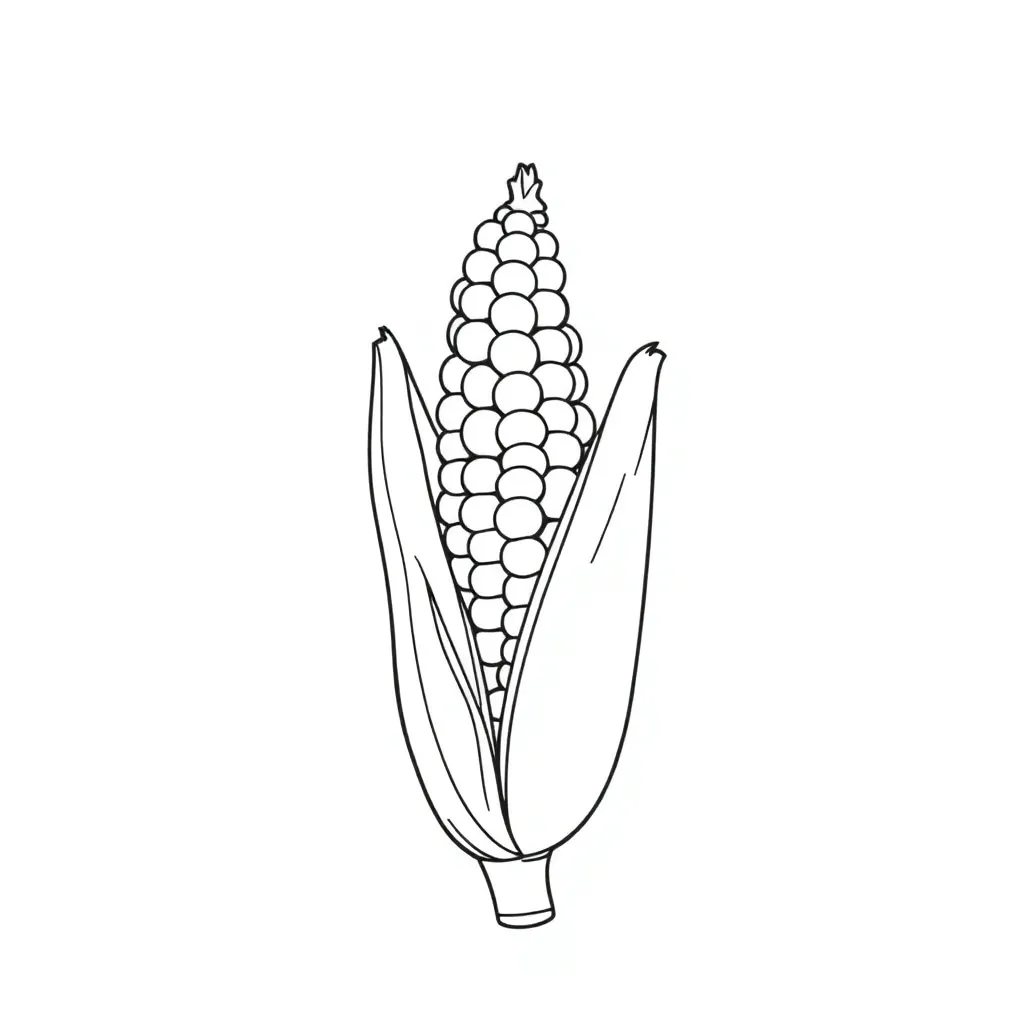 Generate a 3D image of an ear of corn.