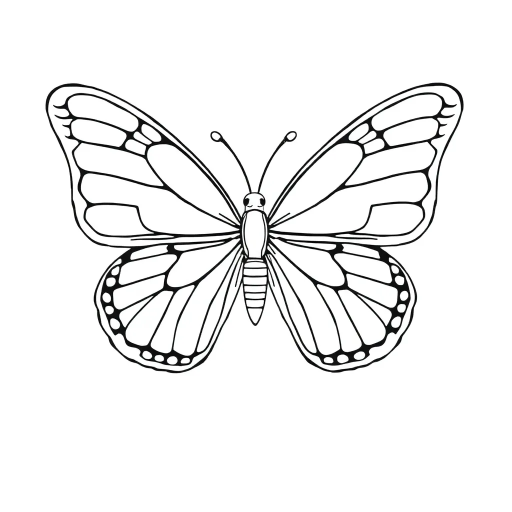 Butterfly pattern wings simple lines smooth hollow design natural insects.