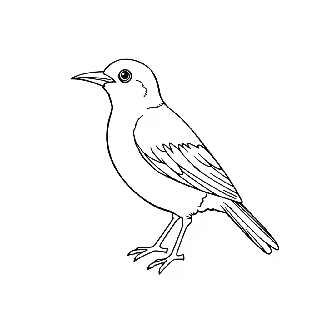 Bird bird pose lively lines natural pattern simple.