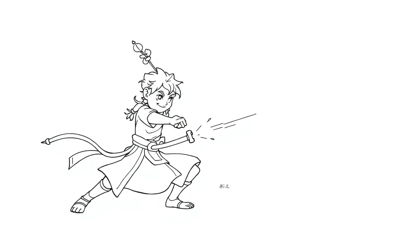 Little Nezha battles Sun Wukong.