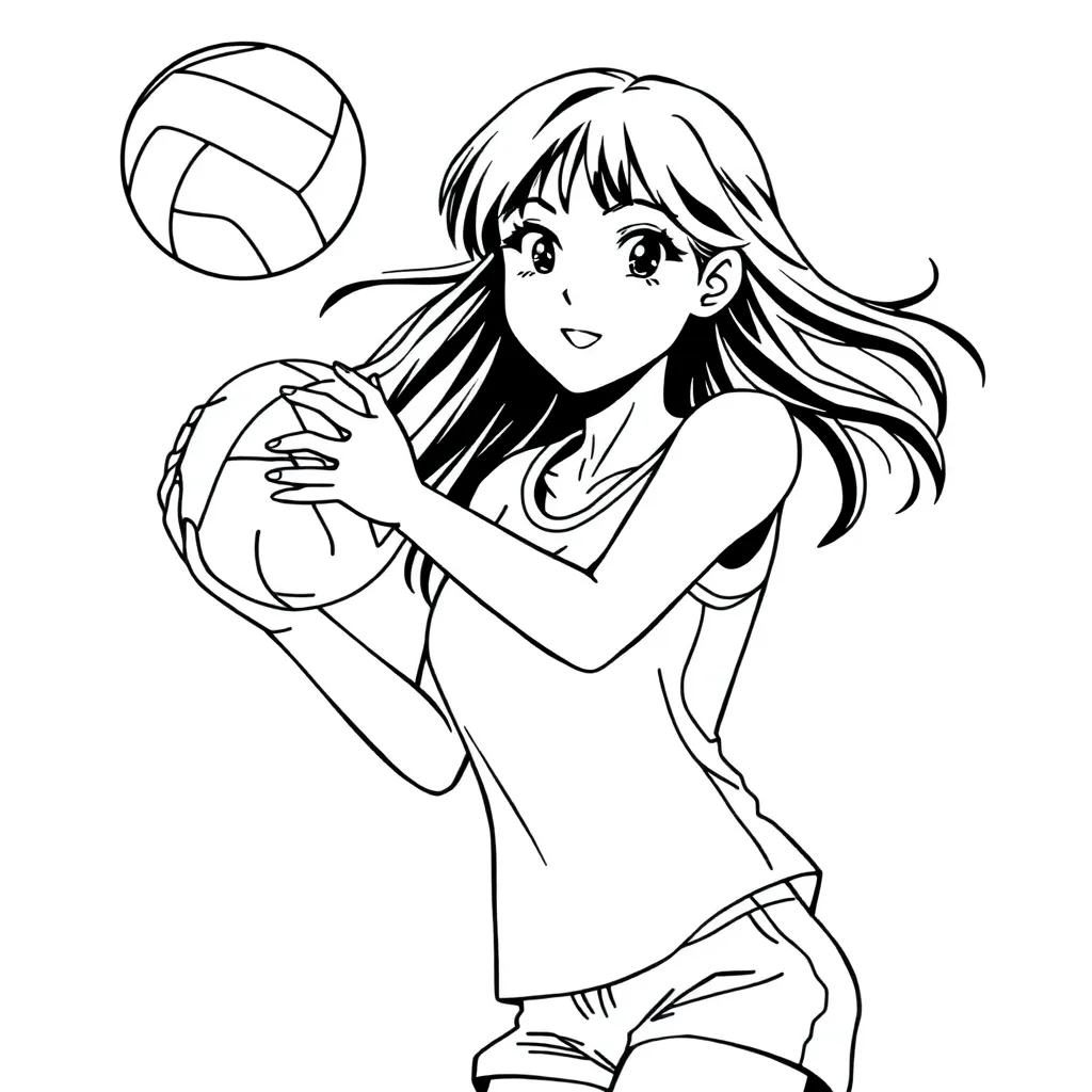anime girl hitting volleyball
just upper body and volleyball